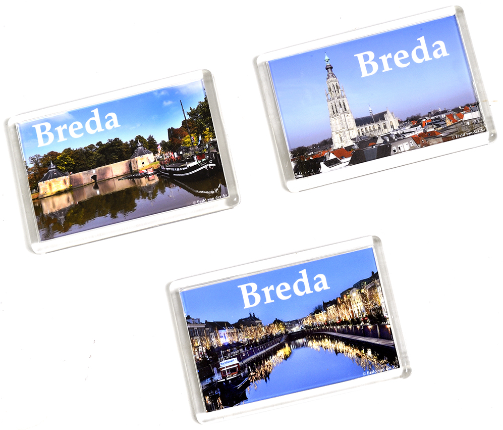 Breda koelkastmagneten (3 stuks)                 Incl €. 3,50 verzend & verpakkingskosten.